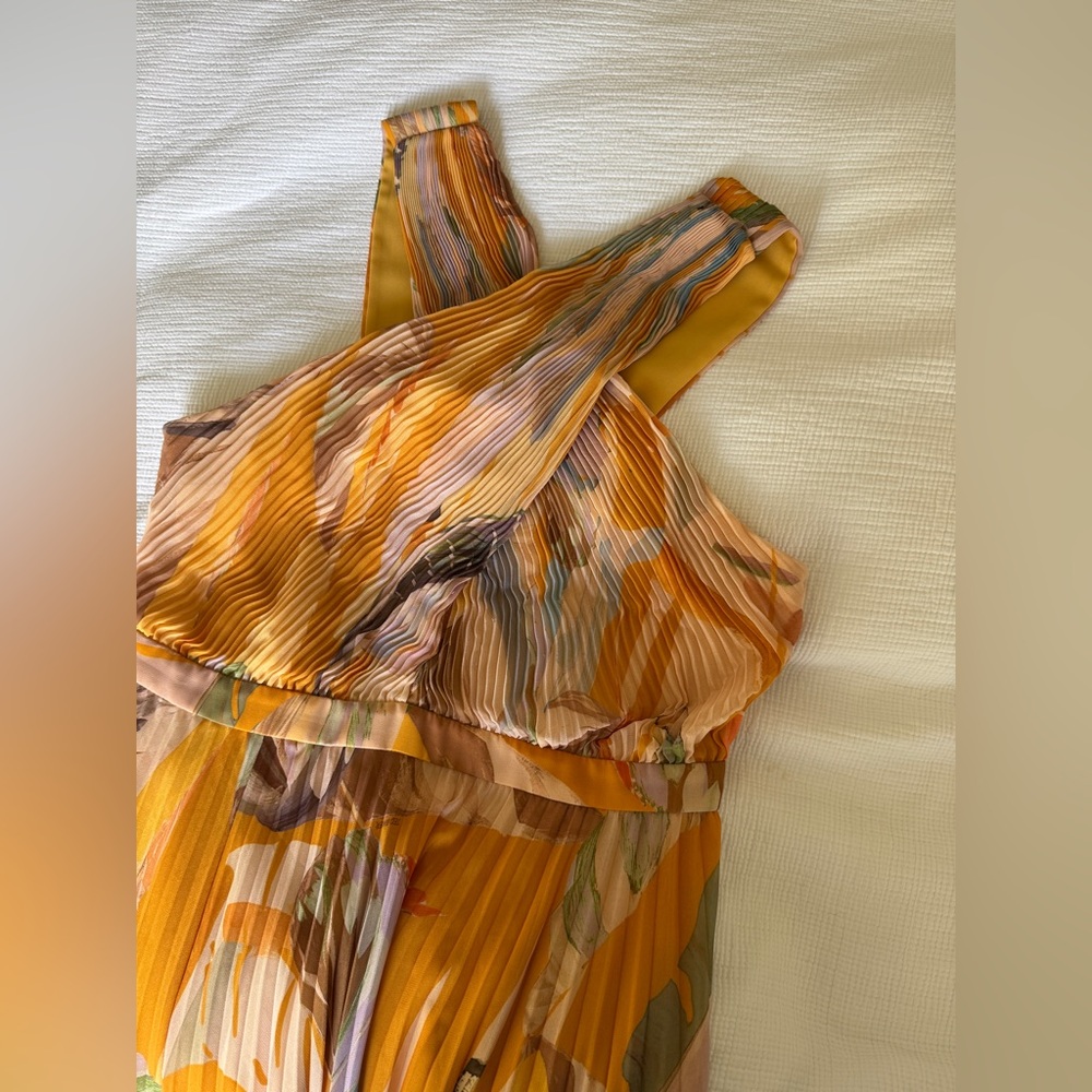 Ted Baker Ansa Cross Pleated Midi Dress 5 US 12 #D7842 - Picture 6 of 9